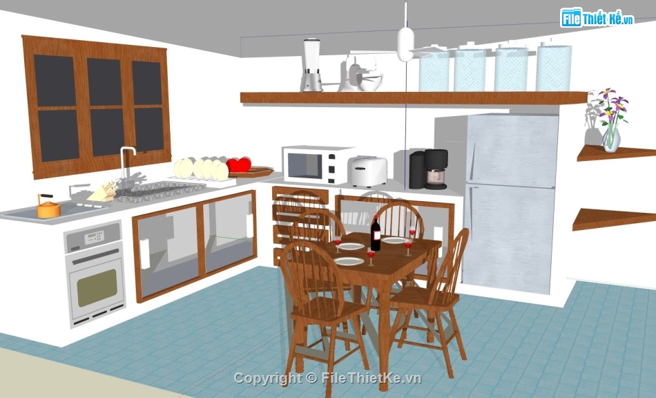 thiết kế nội thất đẹp,phòng bếp su,sketchup nội thất phòng bếp
