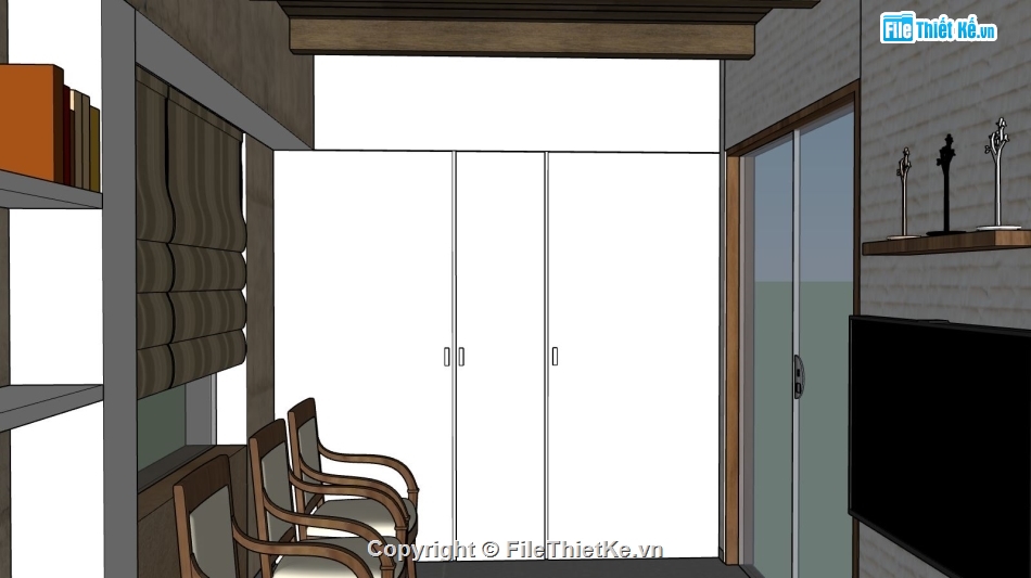 thiết kế phòng thờ su,mẫu sketchup phòng chờ,phối cảnh nội thất phòng chờ