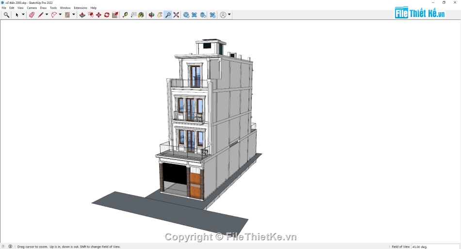 file cad mẫu nhà 4 tầng 5x18m,nhà phố 5x18m,nhà 4 tầng tân cổ điển,thiết kế nhà phố tân cổ điển,File cad nhà phố tân cổ điển