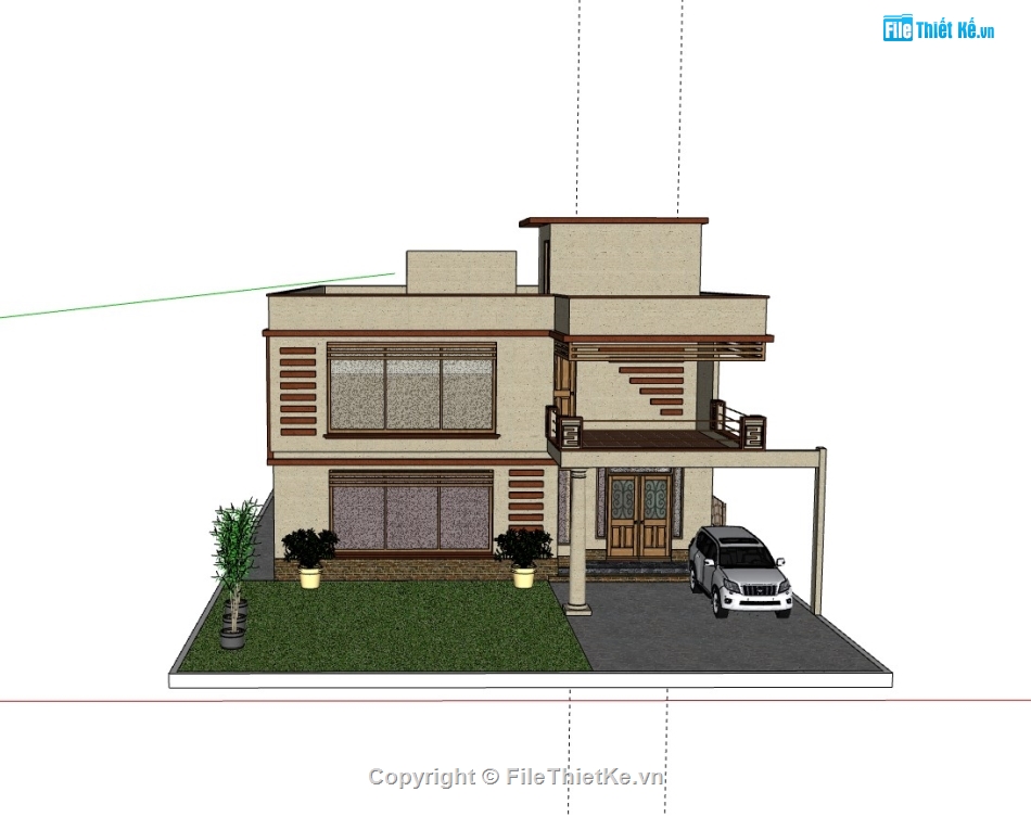 su biệt thự,sketchup biệt thự,su villa,villa