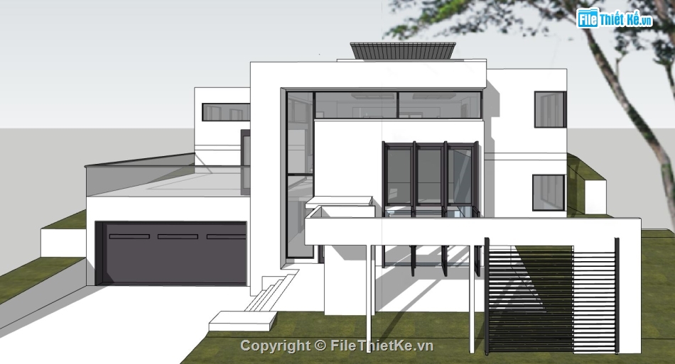 villa su,biệt thự hiện đại,phối cảnh biệt thự 2 tầng,model su biệt thự 2 tầng,mẫu biệt thự 2 tầng đẹp