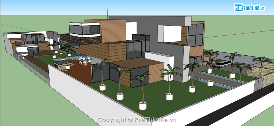 Mẫu villa su,mẫu villa su,sketchup villa