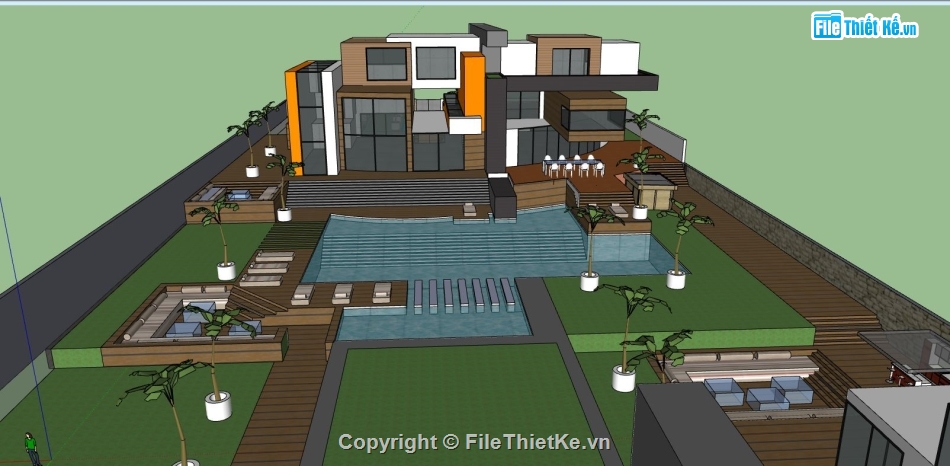 Mẫu villa su,mẫu villa su,sketchup villa