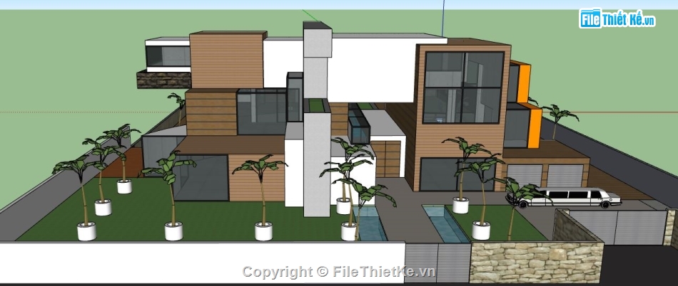 Mẫu villa su,mẫu villa su,sketchup villa