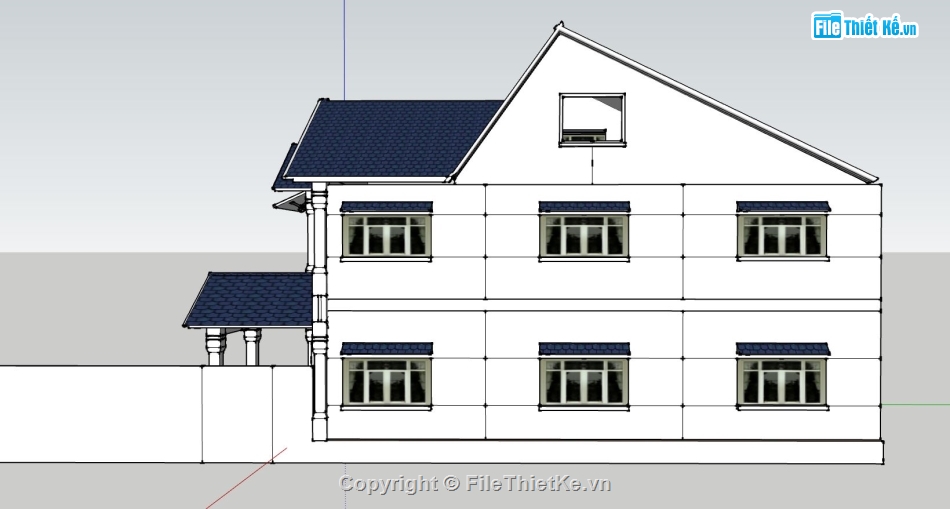 thiết kế nhà 2 tầng,mẫu nhà 2 tầng sketchup,nhà 2 tầng 3d su,phối cảnh nhà 2 tầng