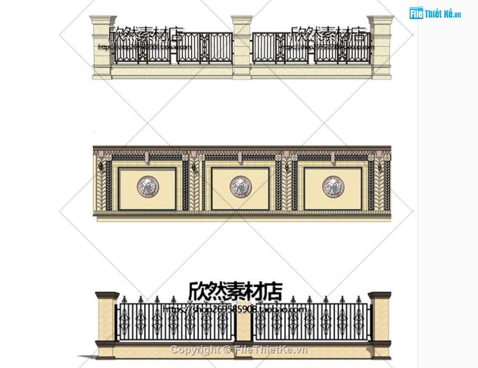 Model tổng hợp các mẫu lan can tường rào Sketchup