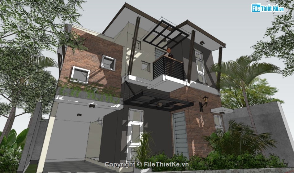 biệt thự 2 tầng,biệt thự 2 tầng su,biệt thự  2 tầng su,sketchup biệt thự 2 tầng