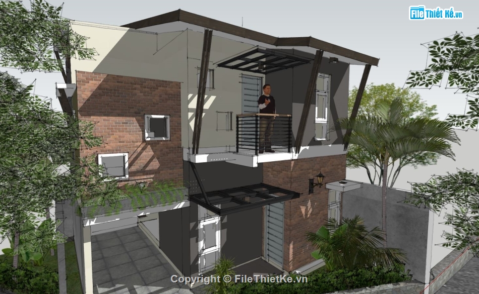 biệt thự 2 tầng,biệt thự 2 tầng su,biệt thự  2 tầng su,sketchup biệt thự 2 tầng