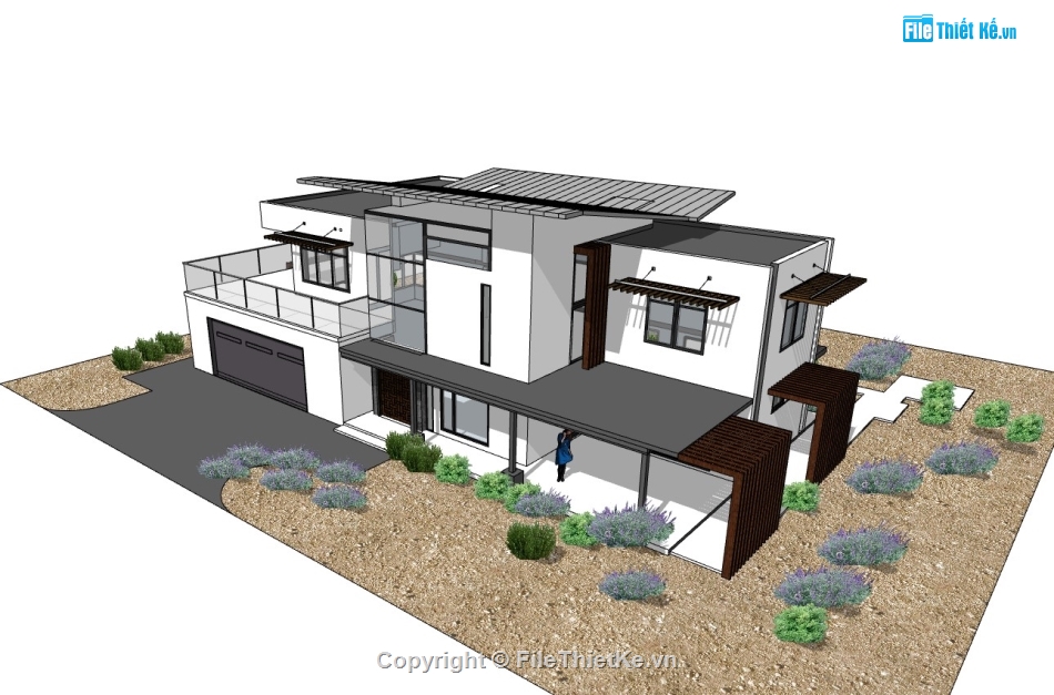 biệt thự 2 tầng,biệt thự đẹp 2 tầng,biệt thự 2 tầng đẹp,su biệt thự,sketchup biệt thự