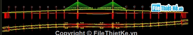 bản vẽ cầu,bản vẽ cầu Bãi Cháy,bản vẽ cầu đường,bản vẽ cầu treo,dây võng,thiết kế cầu dây võng