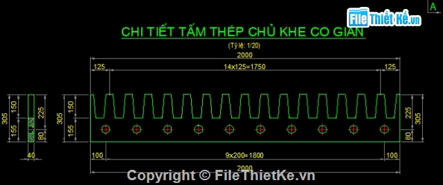 Khe co giãn,răng lược,khe co giãn răng lược,khe co giãn cầu xiên,khe co giãn cầu thằng,bản vẽ khe co giãn