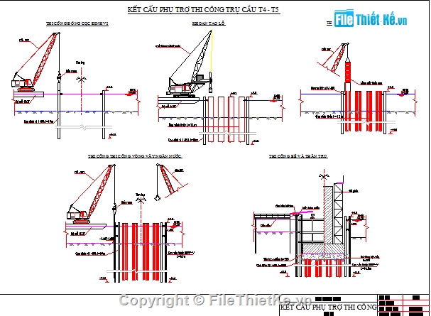 thi công,trụ,thi công trụ,bản vẽ thi công cầu,bản vẽ trụ dưới nước,ngập nước