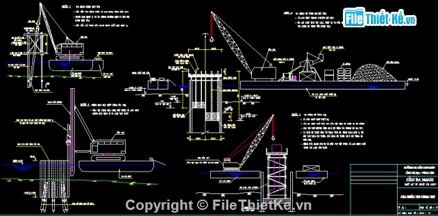 thi công,trụ,thi công trụ,bản vẽ thi công cầu,bản vẽ trụ dưới nước,ngập nước