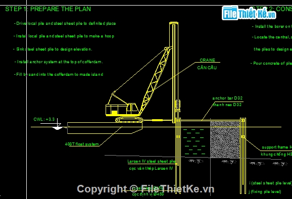 thi công,trụ,thi công trụ,bản vẽ thi công cầu,bản vẽ trụ dưới nước,ngập nước