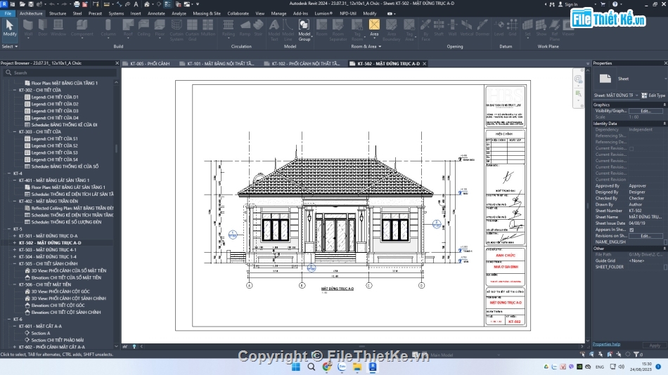 mẫu nhà 1 tầng,revit nhà 1 tầng,mẫu nhà 1 tầng revit