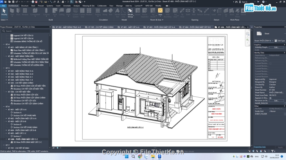 mẫu nhà 1 tầng,revit nhà 1 tầng,mẫu nhà 1 tầng revit