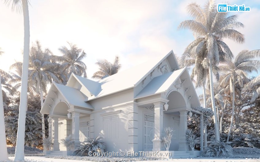 sketchup nhà 1 tầng,nhà đẹp 1 tầng,nhà 1 tầng đẹp