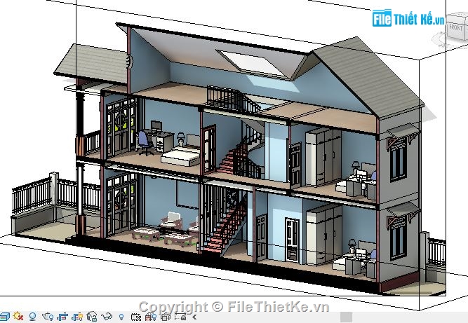 Nhà 2 tầng,revit nhà 2 tầng,revit nhà 7x17m,7x1m,revit kết cấu nhà 2 tầng,12x24m