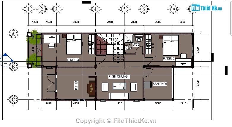 Nhà 2 tầng,revit nhà 2 tầng,revit nhà 7x17m,7x1m,revit kết cấu nhà 2 tầng,12x24m