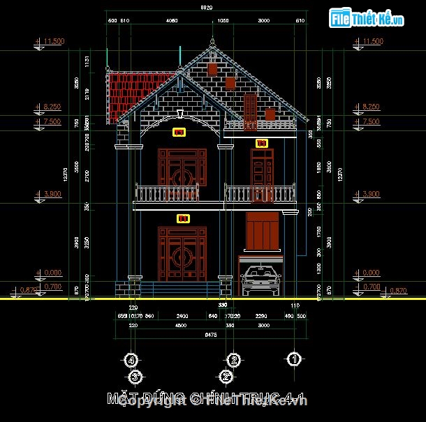 Nhà 2 tầng,Nhà 2 tầng đẹp,kiến trúc 2 tầng 1 tum,nhà kích thước 8 x 12m