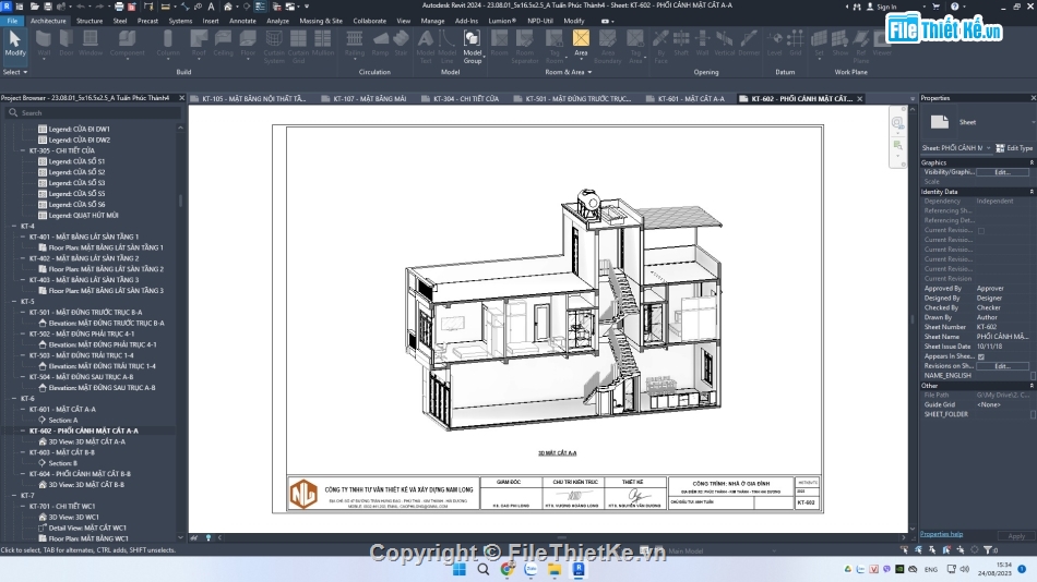 nhà 2 tầng + 1 tum,nhà phố 2 tầng,nhà phố 2 tầng revit