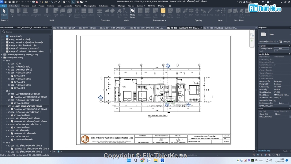 nhà 2 tầng + 1 tum,nhà phố 2 tầng,nhà phố 2 tầng revit