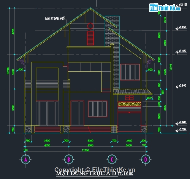 kiến trúc 2 tầng,nhà 2 tầng kiến trúc mái thái,thiết kế nhà 2 tầng đẹp