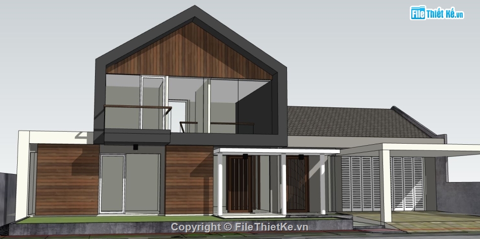 sketchup 2 tầng,su nhà 2 tầng,nhà 2 tầng