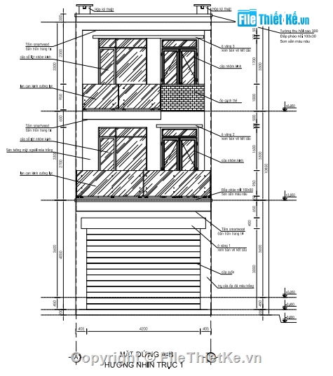 Nhà ở 3 tầng 5x20m,Nhà ở 3 tầng,Nhà phố 3 tầng,Thiết kế nhà phố 3 tầng