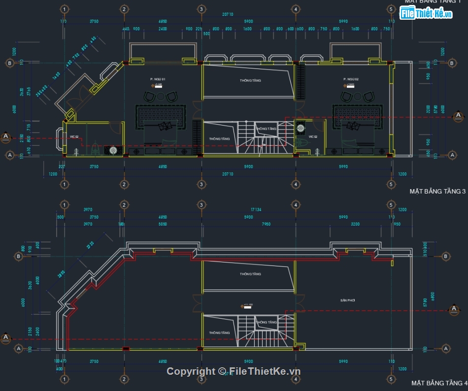 Kiến trúc nhà phố 4 tầng,nhà phố 4 tầng,file autocad nhà phố 4 tầng,bản vẽ nhà phố 4 tầng