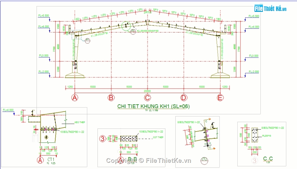 Nhà ăn 20x30m,Kết cấu thép,Nhà xưởng,tekla structure,Nhà ăn 20x30m Tekla