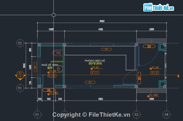 nhà bảo vệ,bản vẽ nhà bảo vệ,nhà bảo vệ công ty,nhà bảo vệ tường rào