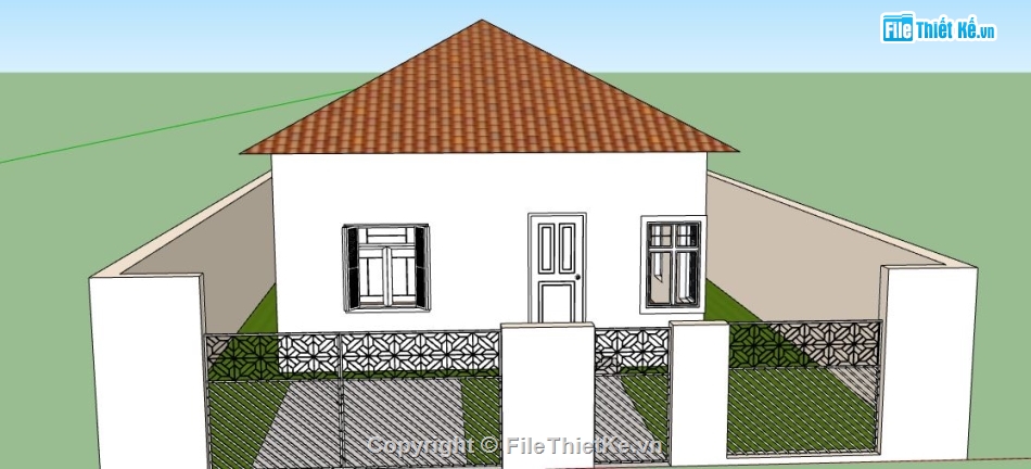 Biệt thự 1 tầng,model su biệt thự 1 tầng,biệt thự 1 tầng file su,sketchup biệt thự 1 tầng,biệt thự 1 tầng file sketchup