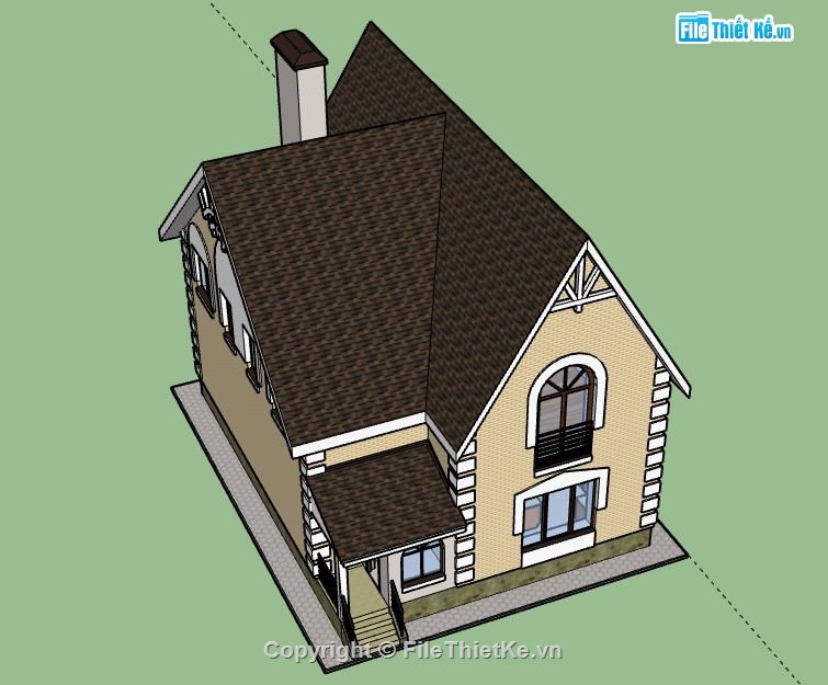 Biệt thự 2 tầng,model su biệt thự 2 tầng,biệt thự 2 tầng file su,sketchup biệt thự 2 tầng,biệt thự 2 tầng sketchup