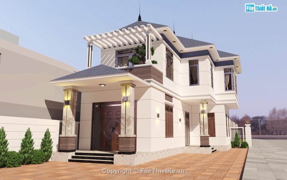 biệt thự 2 tầng,Nhà 2 tầng,autocad biệt thự mái nhật,bản vẽ nhà biệt thự mái nhật 2 tầng,hồ sơ thiết kế nhà 2 tầng mái nhật,bản vẽ thi công nhà 2 tầng