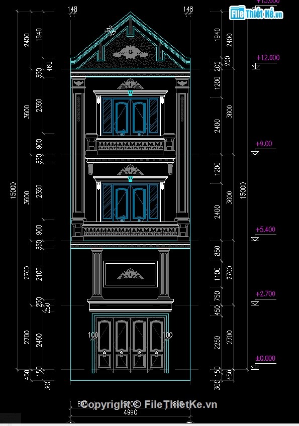 Nhà phố 5x13m,biệt thự phố cổ điển,Nhà lệch tầng,biệt thự 3 tầng,nhà phố 3 tầng