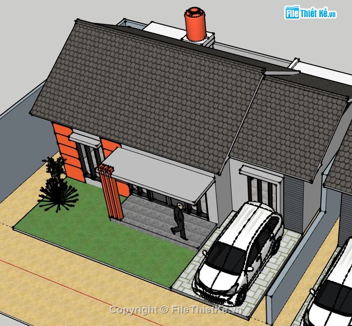 Nhà cấp 4,model su nhà cấp 4,file su nhà cấp 4,.sketchup nhà cấp 4,nhà cấp 4 file sketchup