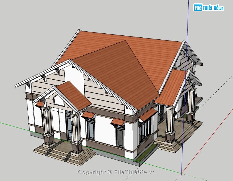 Nhà cấp 4 model su,file sketchup nhà cấp 4,nhà cấp 4 file sketchup,file su nhà cấp 4,nhà cấp 4 file su