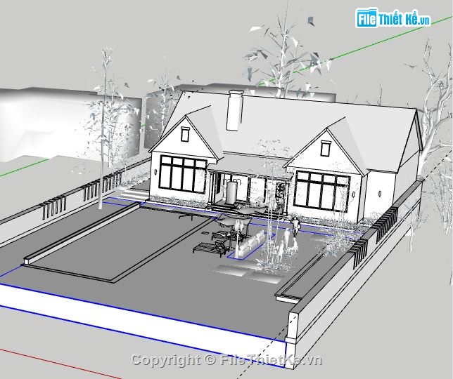 Nhà cấp 4,model su nhà cấp 4,file sketchup nhà cấp 4,sketchup nhà cấp 4,file su nhà cấp 4