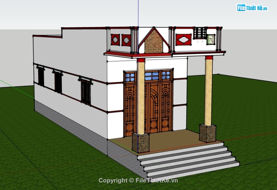 Nhà cấp 4,model su nhà cấp 4,sketchup nhà cấp 4,file su nhà cấp 4,nhà cấp 4 file su