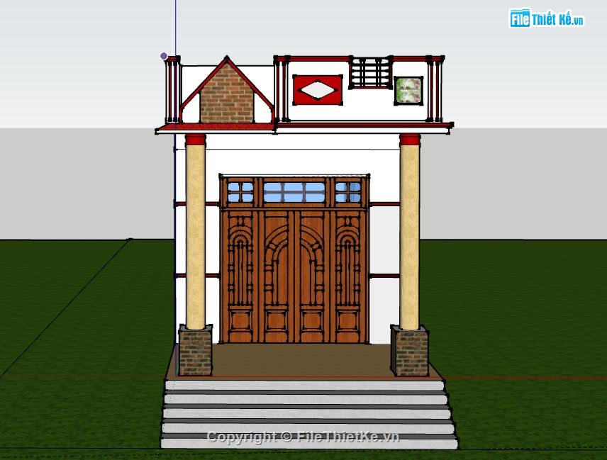 Nhà cấp 4,model su nhà cấp 4,sketchup nhà cấp 4,file su nhà cấp 4,nhà cấp 4 file su