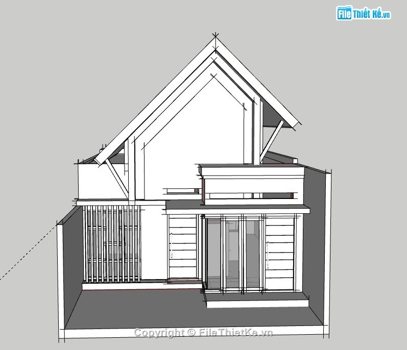 Nhà cấp 4,file su nhà cấp 4,sketchup nhà cấp 4,model su nhà cấp 4