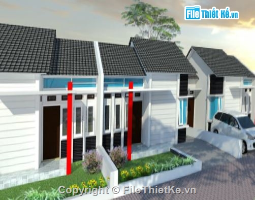 Nhà cấp 4,model su nhà cấp 4,file su nhà cấp 4,model su nhà cấp 4 đẹp