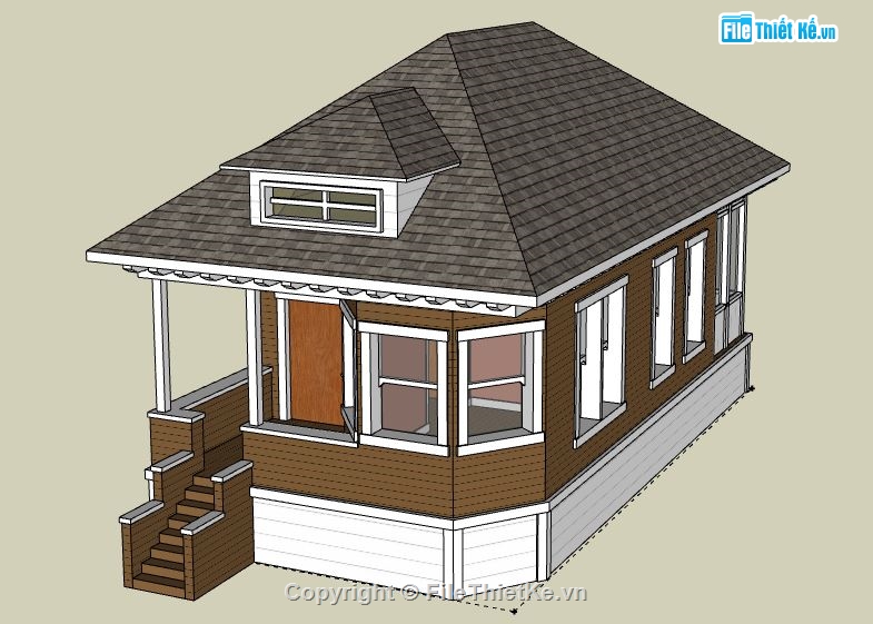 Nhà cấp 4,model su nhà cấp 4,file su nhà cấp 4,nhà cấp 4 file su,sketchup nhà cấp 4