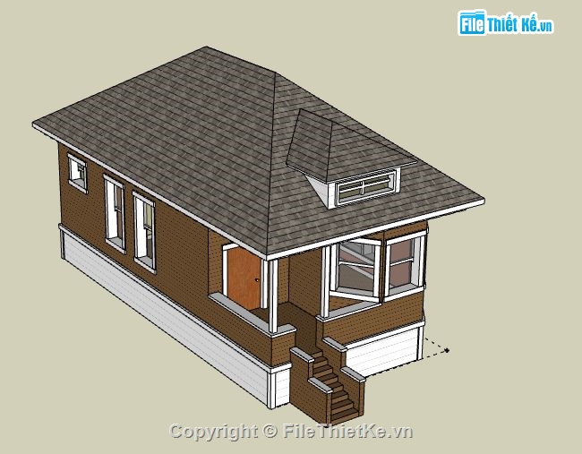 Nhà cấp 4,model su nhà cấp 4,file su nhà cấp 4,nhà cấp 4 file su,sketchup nhà cấp 4