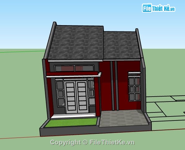 Nhà cấp 4,model su nhà cấp 4,sketchup nhà cấp 4,nhà cấp 4 model su,file su nhà cấp 4