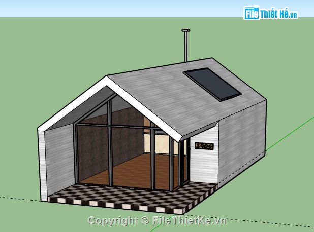 Nhà cấp 4,model su nhà cấp 4,file su nhà cấp 4,sketchup nhà cấp 4