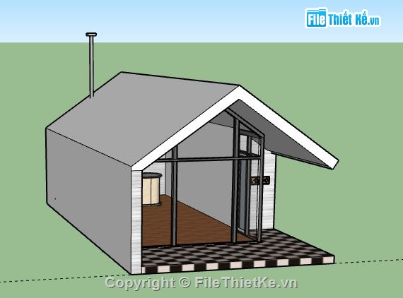 Nhà cấp 4,model su nhà cấp 4,file su nhà cấp 4,sketchup nhà cấp 4