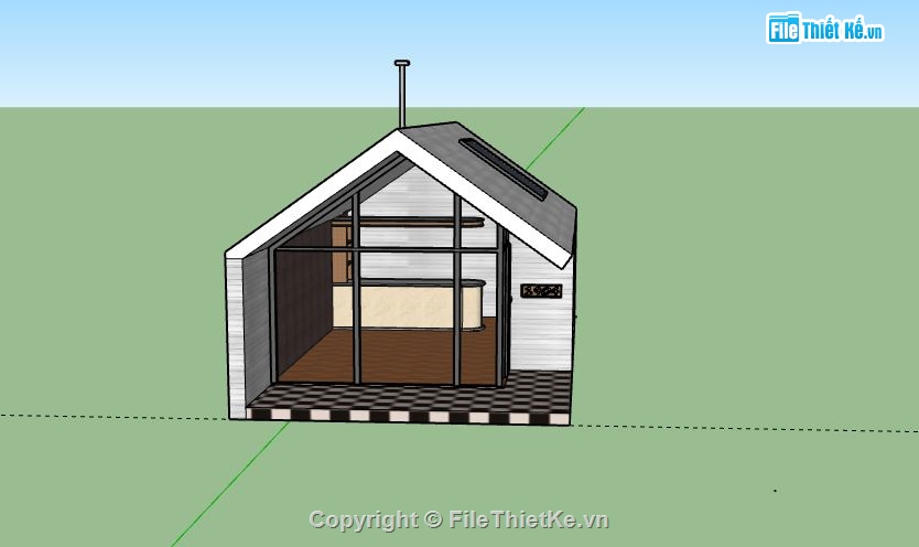 Nhà cấp 4,model su nhà cấp 4,file su nhà cấp 4,sketchup nhà cấp 4