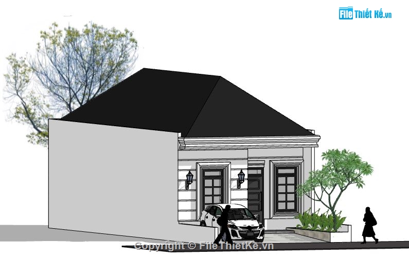 Nhà cấp 4,model su nhà cấp 4,nhà cấp 4 model su,sketchup nhà cấp 4,nhà cấp 4 file sketchup